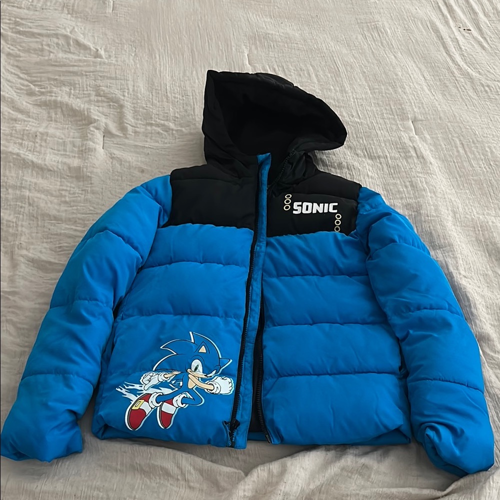 Sonic Blue and Black Puffer Jacket